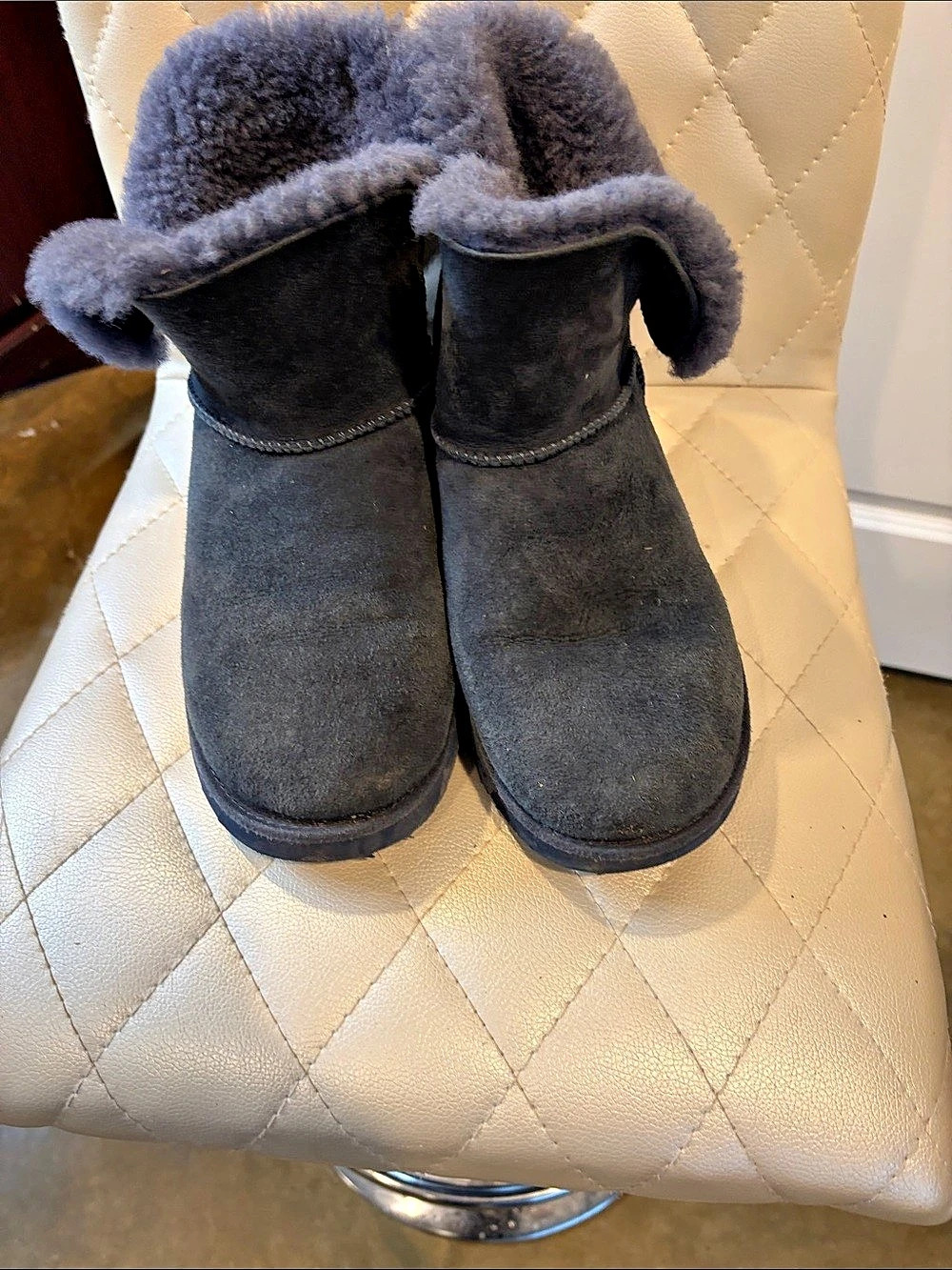 UGG Classic Short Cuff Black Shearling-Lined Boots